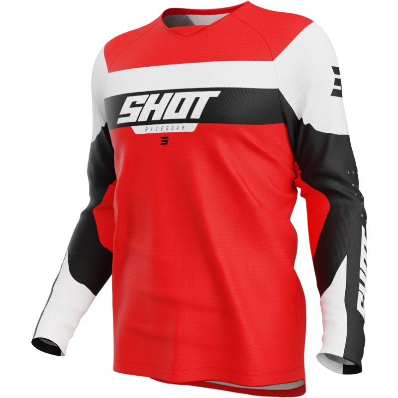 Maillot de motocross rouge Shot Draw League enfant