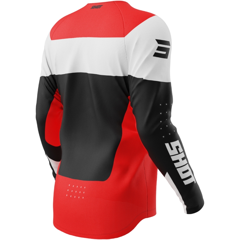 Maillot de motocross rouge Shot Draw League enfant