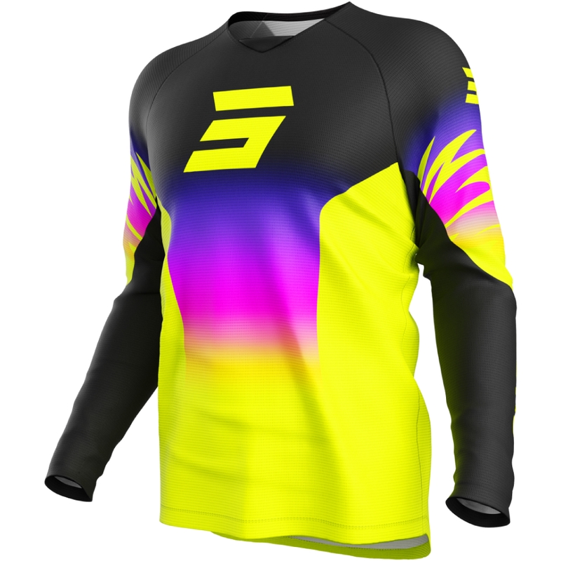 Maillot motocross enfant Shot Draw X-Trem jaune fluo