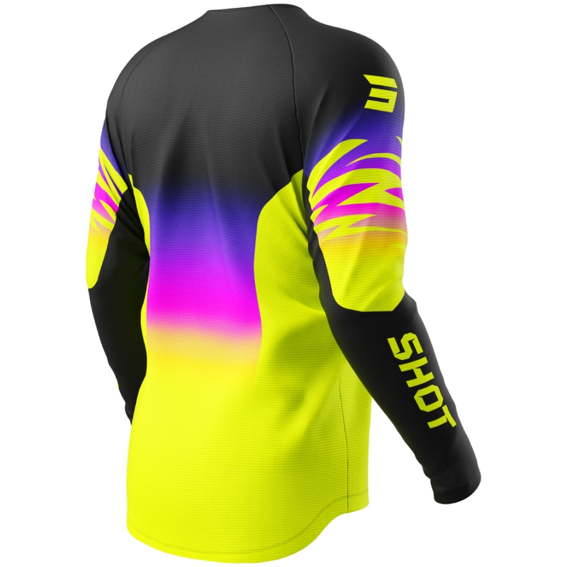 Maillot motocross enfant Shot Draw X-Trem jaune fluo