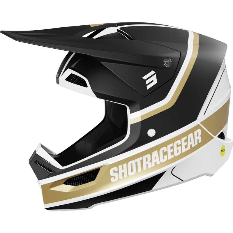 Casque cross Shot Race Mythic noir-or mat