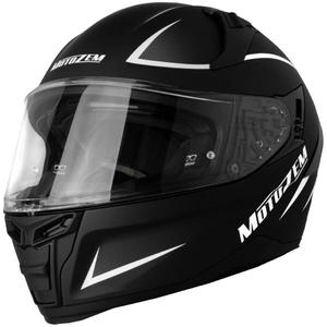 Casque moto intégral Motozem Guardian noir mat-blanc-gris