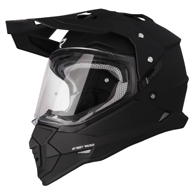 Casque de moto enduro Street Racer Ignite noir mat