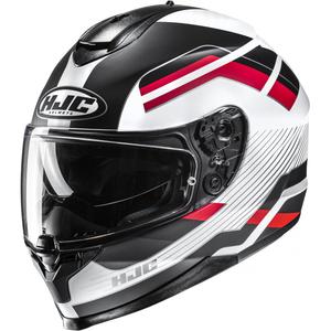 Casque moto intégral HJC C70N Belis MC1SF noir-blanc-rouge