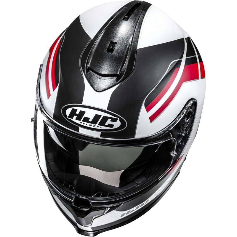 Casque moto intégral HJC C70N Belis MC1SF noir-blanc-rouge
