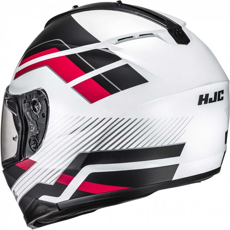 Casque moto intégral HJC C70N Belis MC1SF noir-blanc-rouge