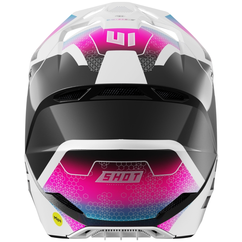 Casque cross Shot Race Phaser perle noir-bleu-rose