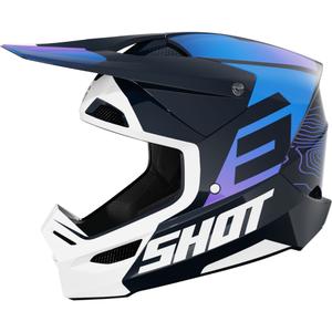 Casque cross Shot Furious Apex bleu