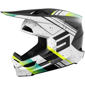 Casque cross Shot Furious Mirage bleu-jaune fluo