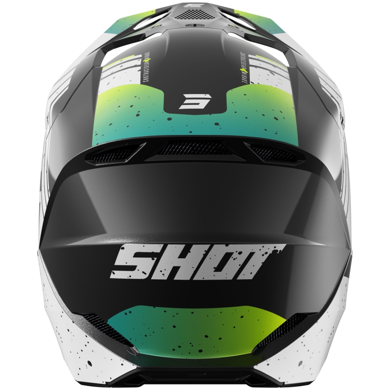 Casque cross Shot Furious Mirage bleu-jaune fluo