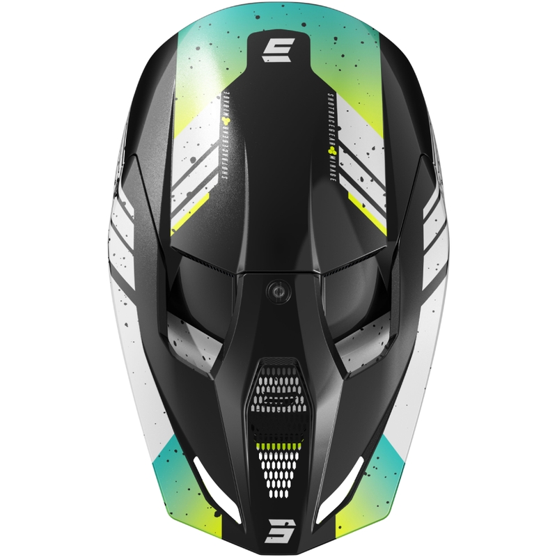 Casque cross Shot Furious Mirage bleu-jaune fluo