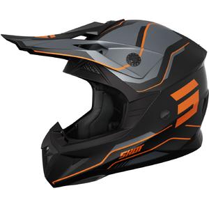 Casque cross Shot Pulse Lines noir mat-orange