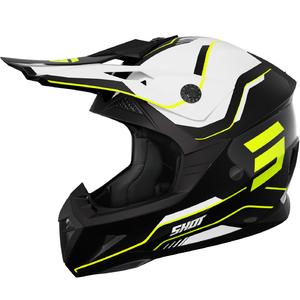 Casque motocross enfant Shot Pulse Lines noir-jaune fluo