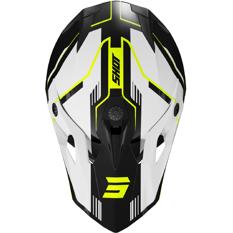 Casque motocross enfant Shot Pulse Lines noir-jaune fluo