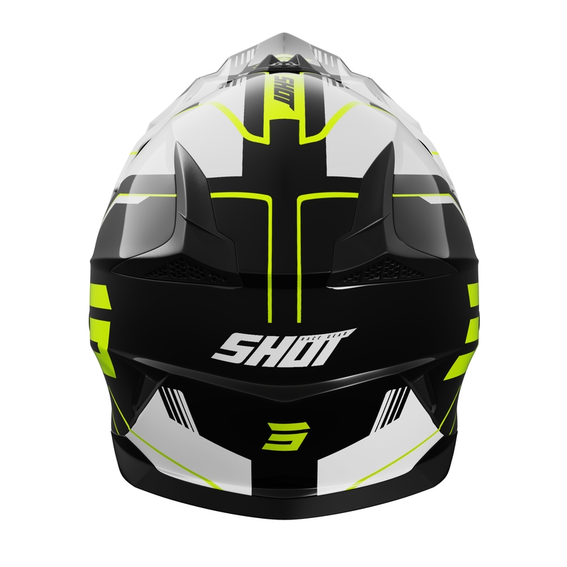 Casque motocross enfant Shot Pulse Lines noir-jaune fluo