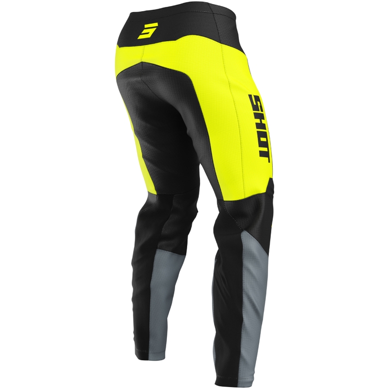 Pantalon moto cross Shot Devo League jaune fluo