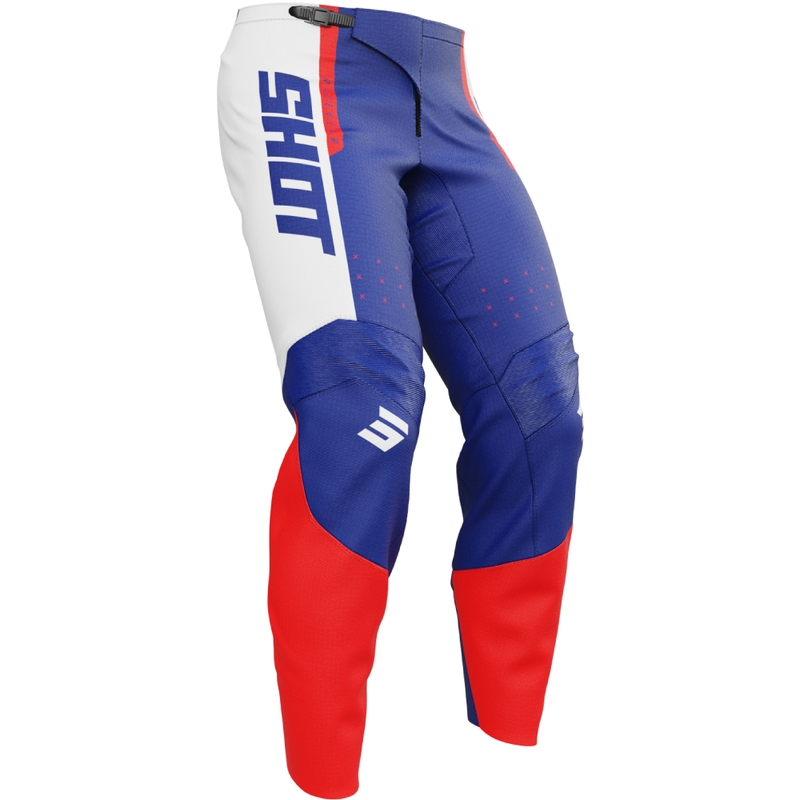 Pantalon de motocross Shot Draw League bleu-rouge pour enfant
