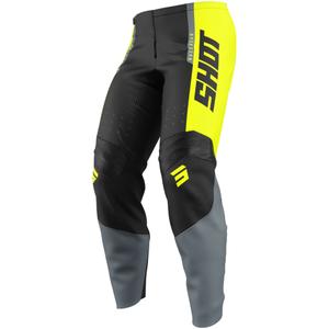 Pantalon de motocross enfant Shot Draw League jaune fluo
