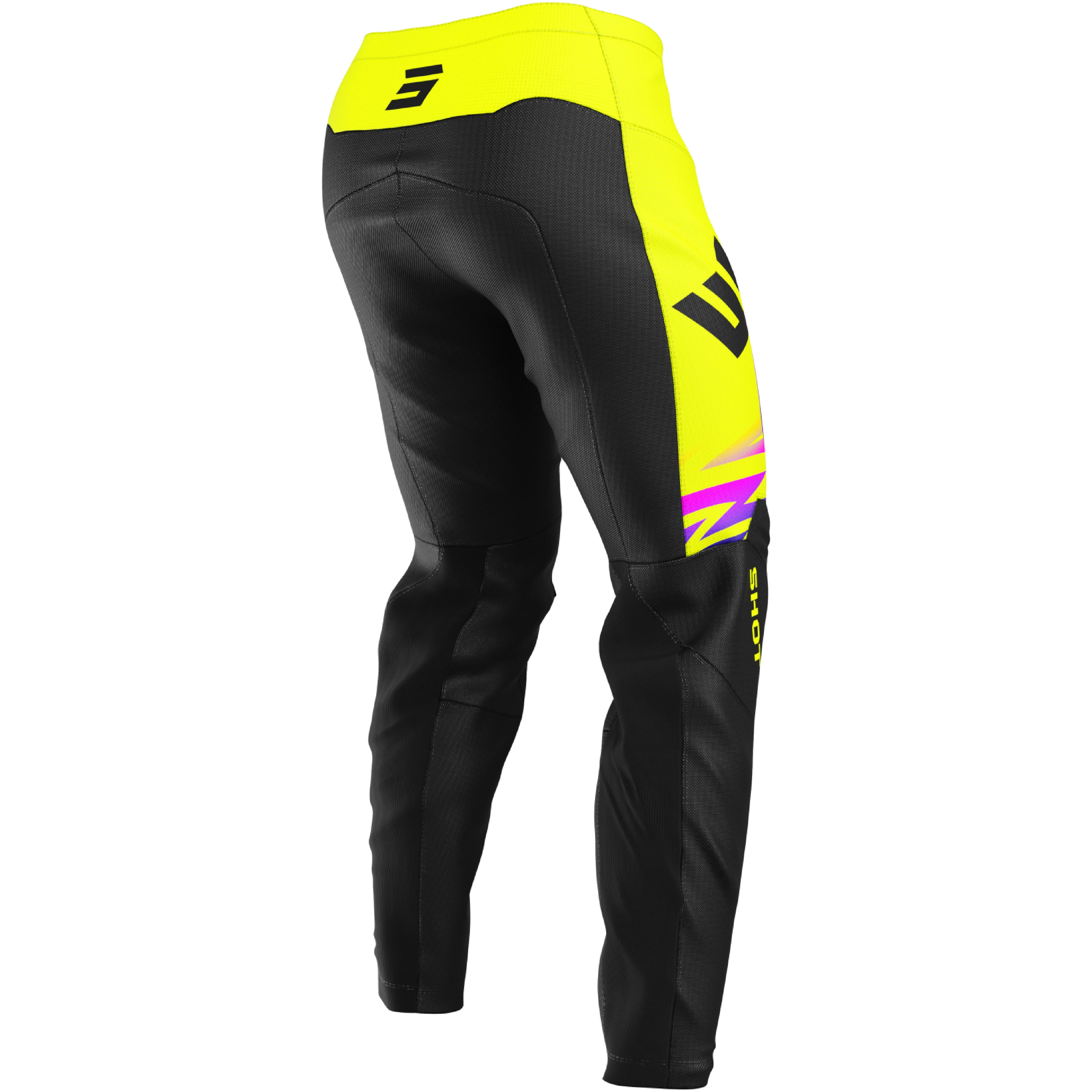 Pantalon motocross enfant Shot Draw X-Trem jaune fluo