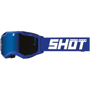 Lunettes de motocross Shot Assault 2.0 Solid bleu avec plexiglas iridium