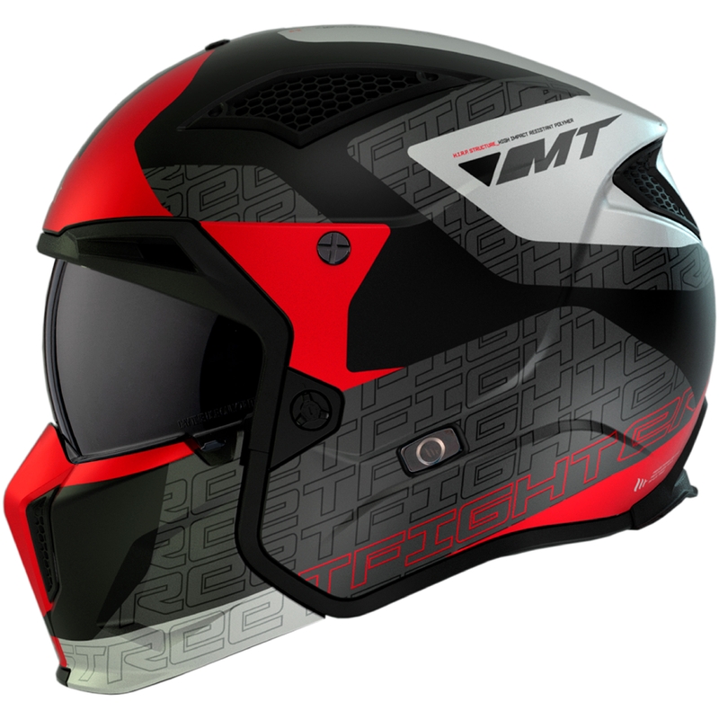 Casque ouvert avec masque MT Streetfighter SV Totem B15 noir-gris-blanc-rouge soldes