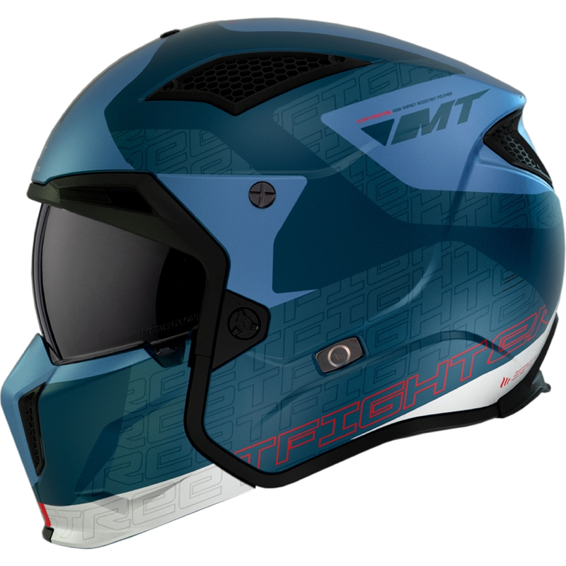 Casque ouvert avec masque MT Streetfighter SV Totem C17 blanc-bleu