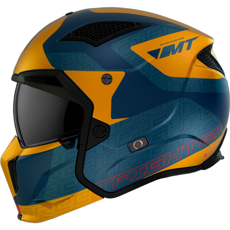 Casque ouvert avec masque MT Streetfighter SV Totem C3 bleu-jaune