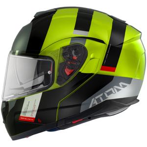 Casque Moto Modulable MT Atom SV Gorex C3 Noir-Gris-Jaune Fluo Promo soldes