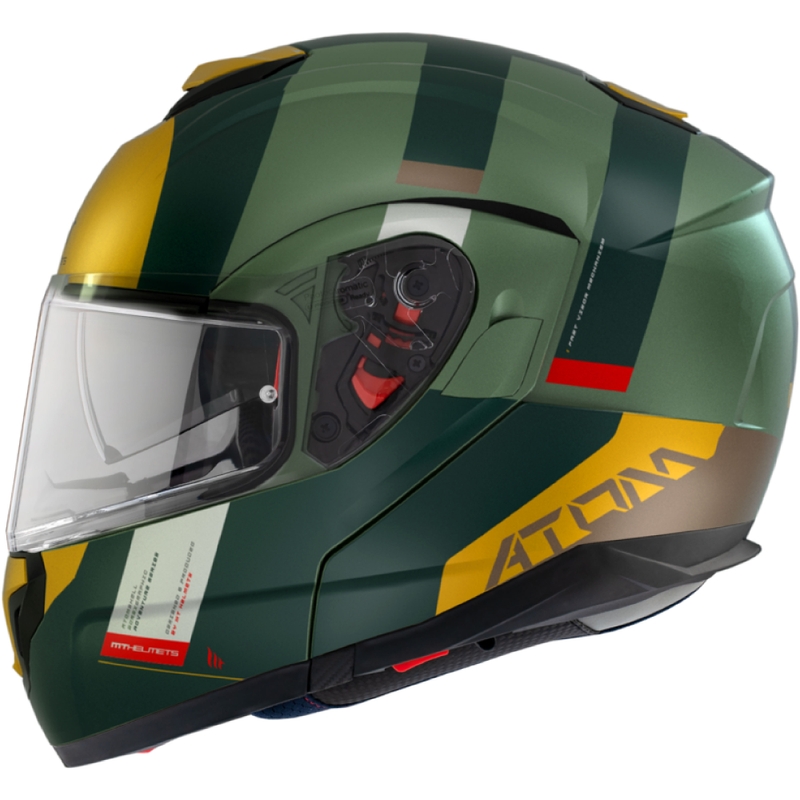 Casque moto modulable MT Atom SV Gorex C6 jaune-vert vente soldes