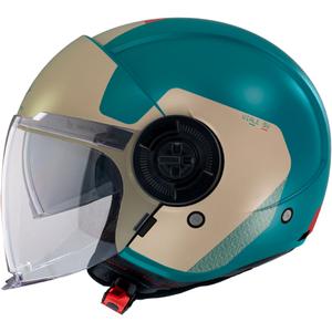 Casque moto ouvert MT Viale SV S Beta E7 beige-turquoise