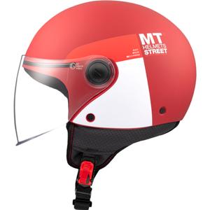 Casque moto ouvert MT STREET INBOARD C5 rouge mat et blanc