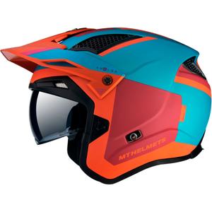MT District SV Analog D24 casque moto open trial rouge-bleu-orange