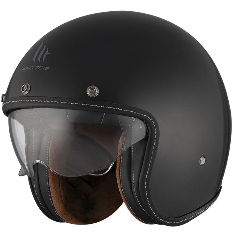 Casque moto ouvert MT Le Mans 2 SV S SOLID A1 noir brillant