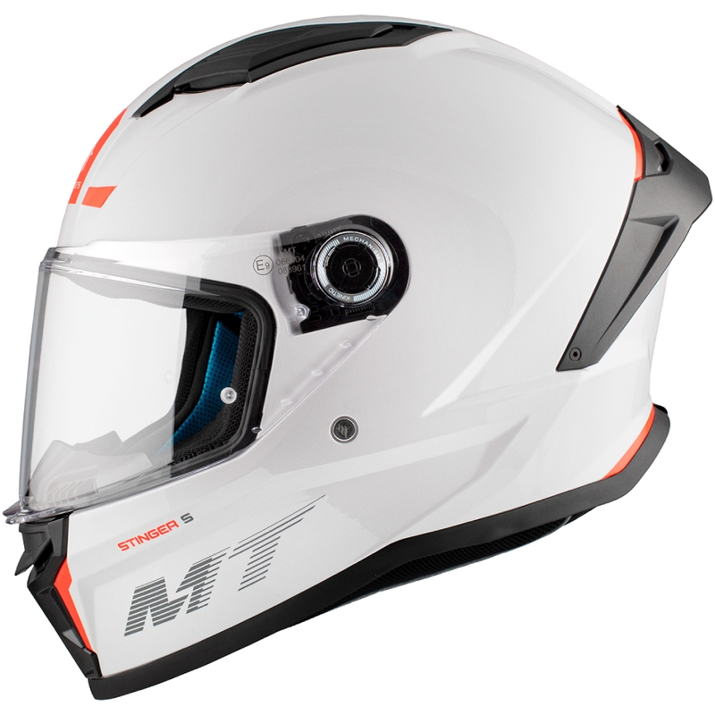 MT Stinger 2 Solid Gloss White Integral Motorcycle Helmet