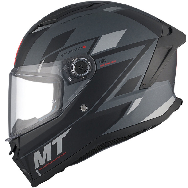 MT Stinger 2 Solid Zivze Black-Grey Matte Integral Motorcycle Helmet soldes