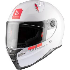 MT REVENGE 2 S SOLID A0 casque moto intégral blanc brillant