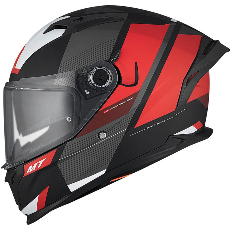 MT BRAKER SV Casque moto intégral Chento B5 noir mat-gris-rouge