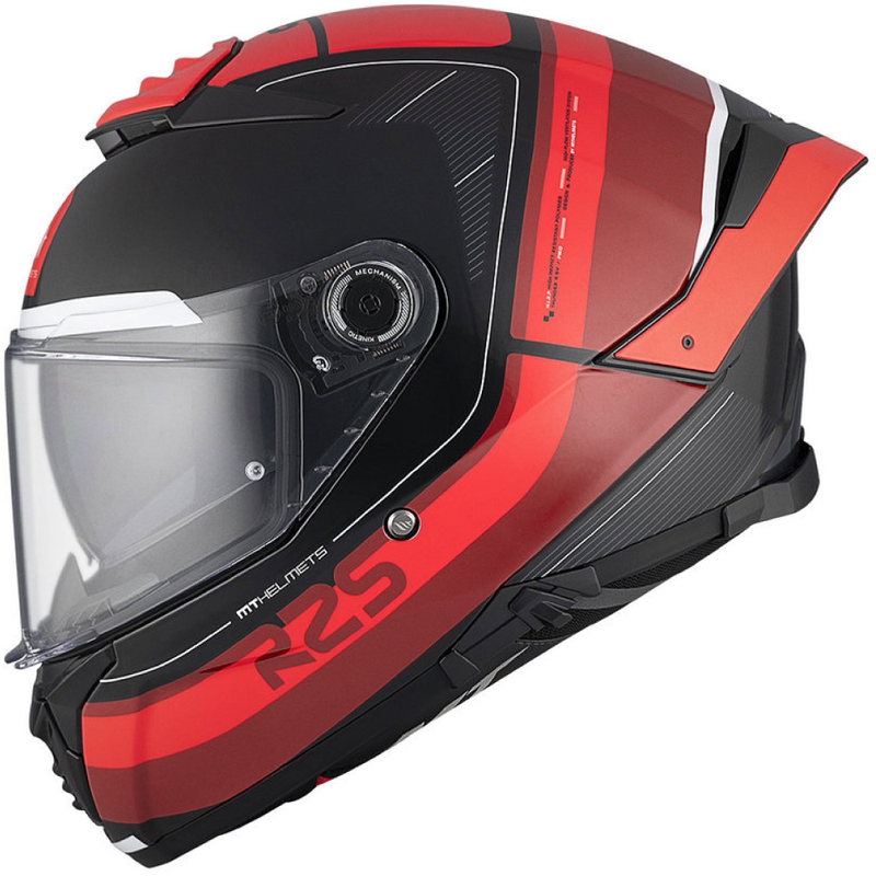 Casque intégral de moto MT THUNDER 4 SV R25 B2 rouge-noir brillant