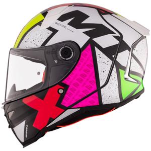 MT REVENGE 2 S Light CO casque moto intégral blanc-rose-jaune brillant