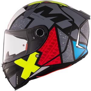 MT REVENGE 2 S Light CO casque moto intégral noir-rouge-jaune brillant