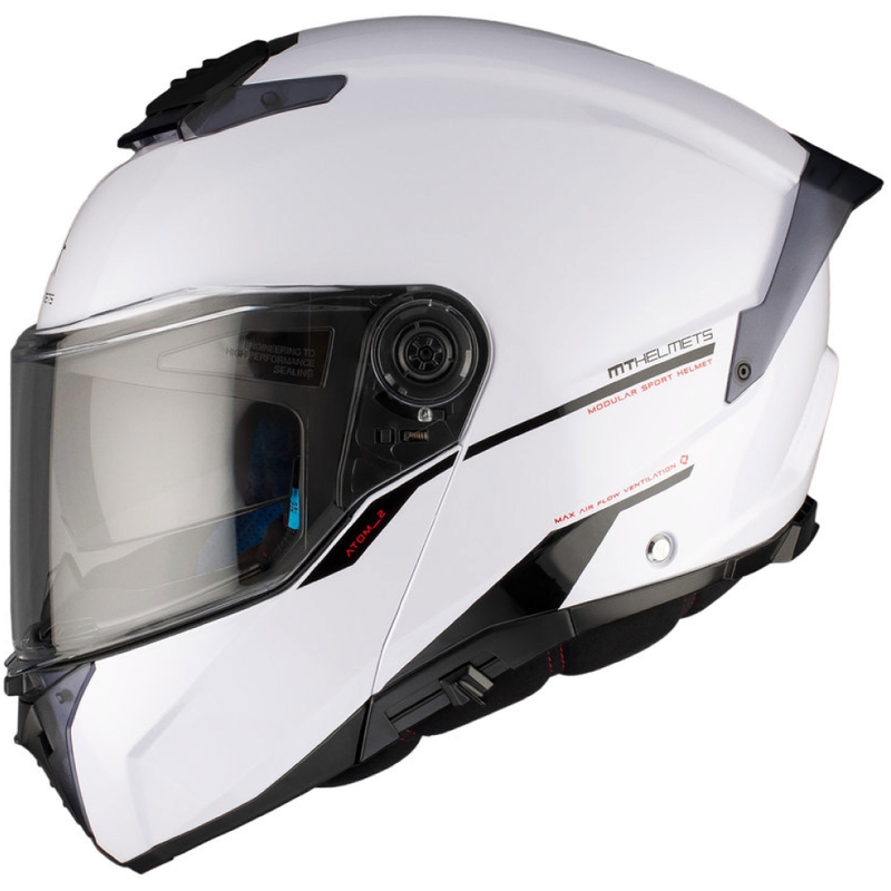 MT ATOM 2 SV SOLID A0 casque moto blanc brillant