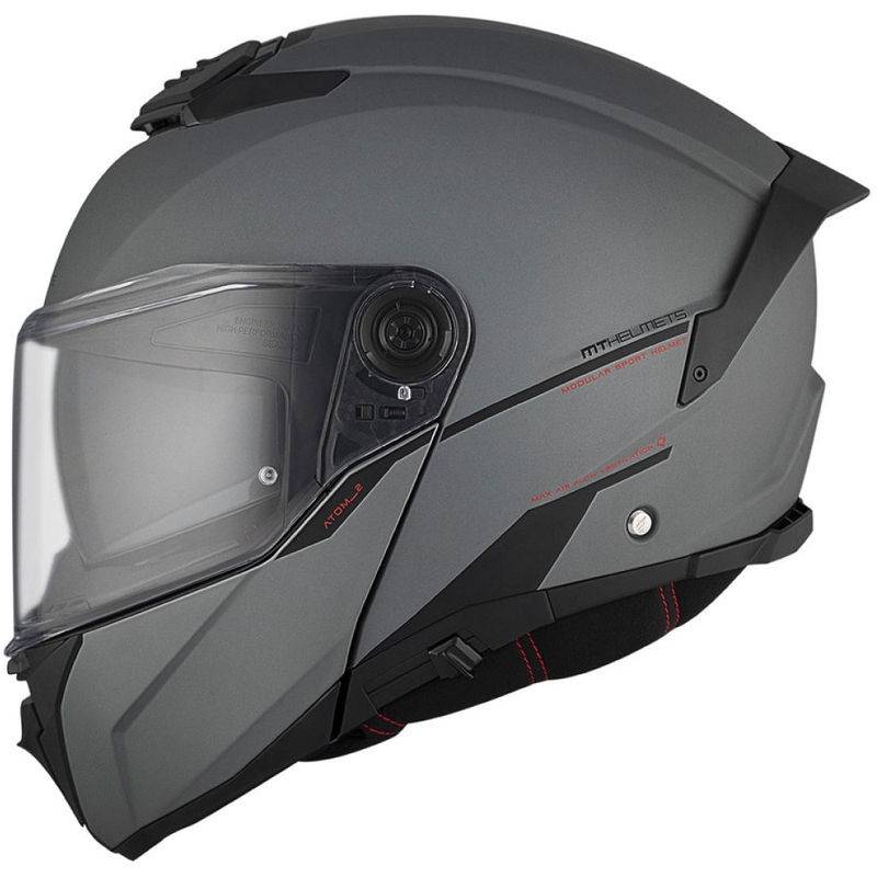 MT ATOM 2 SV SOLID A2 casque moto gris mat