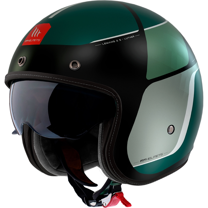 Casque moto ouvert MT Le Mans 2 SV Luther noir-gris-vert mat