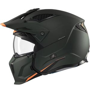 Casque jet avec masque MT Streetfighter SV S Solid A6 vert mat