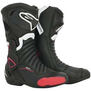 Bottes de moto Alpinestars S-MX 6 noires et rouges