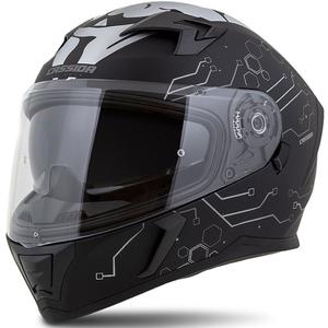 Casque moto intégral Cassida 3.0 Hack Vision gris-argent-noir mat soldes
