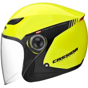 Cassida Reflex Casque moto ouvert de sécurité noir-jaune fluo