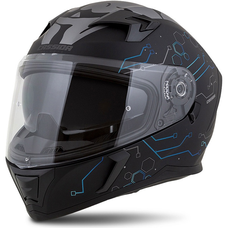 Cassida 3.0 Integrated Motorcycle Helmet Hack bleu-noir matte