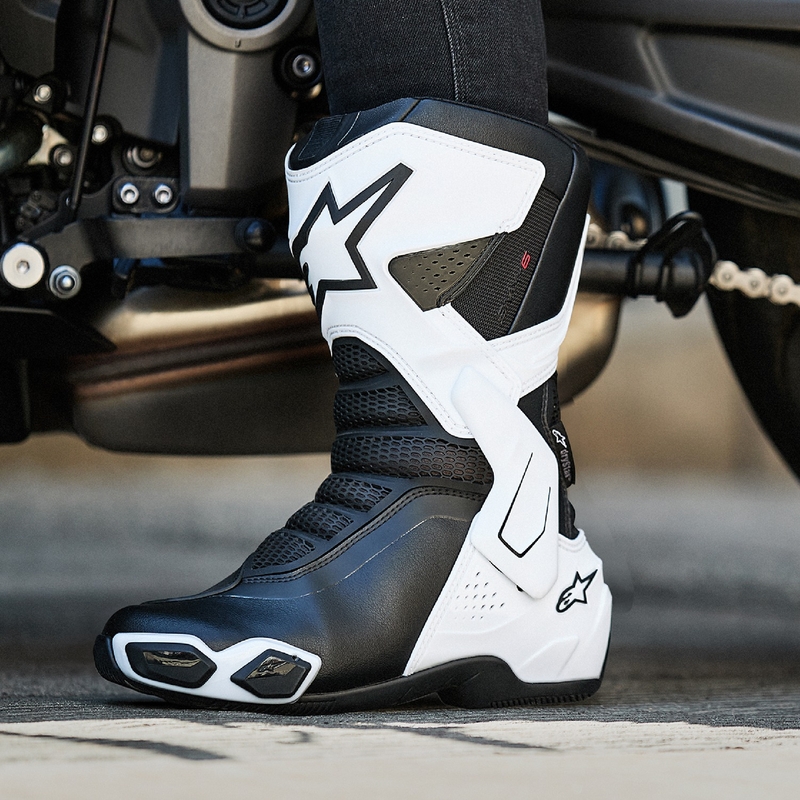 Bottes moto femme Alpinestars Stella SMX-6 3 Drystar blanc-noir