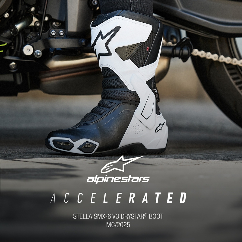 Bottes moto femme Alpinestars Stella SMX-6 3 Drystar blanc-noir